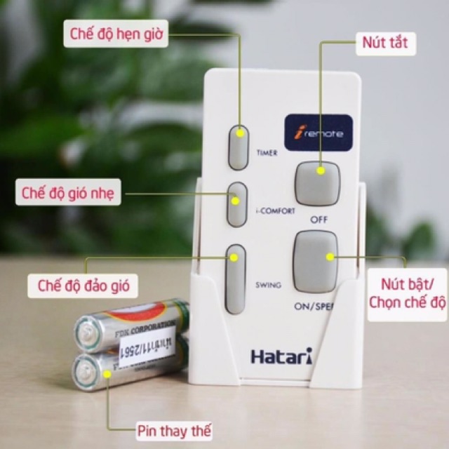 Quạt treo tường Thái Lan Hatari HT-W16R6 ( có điều khiển) hàng chính hãng