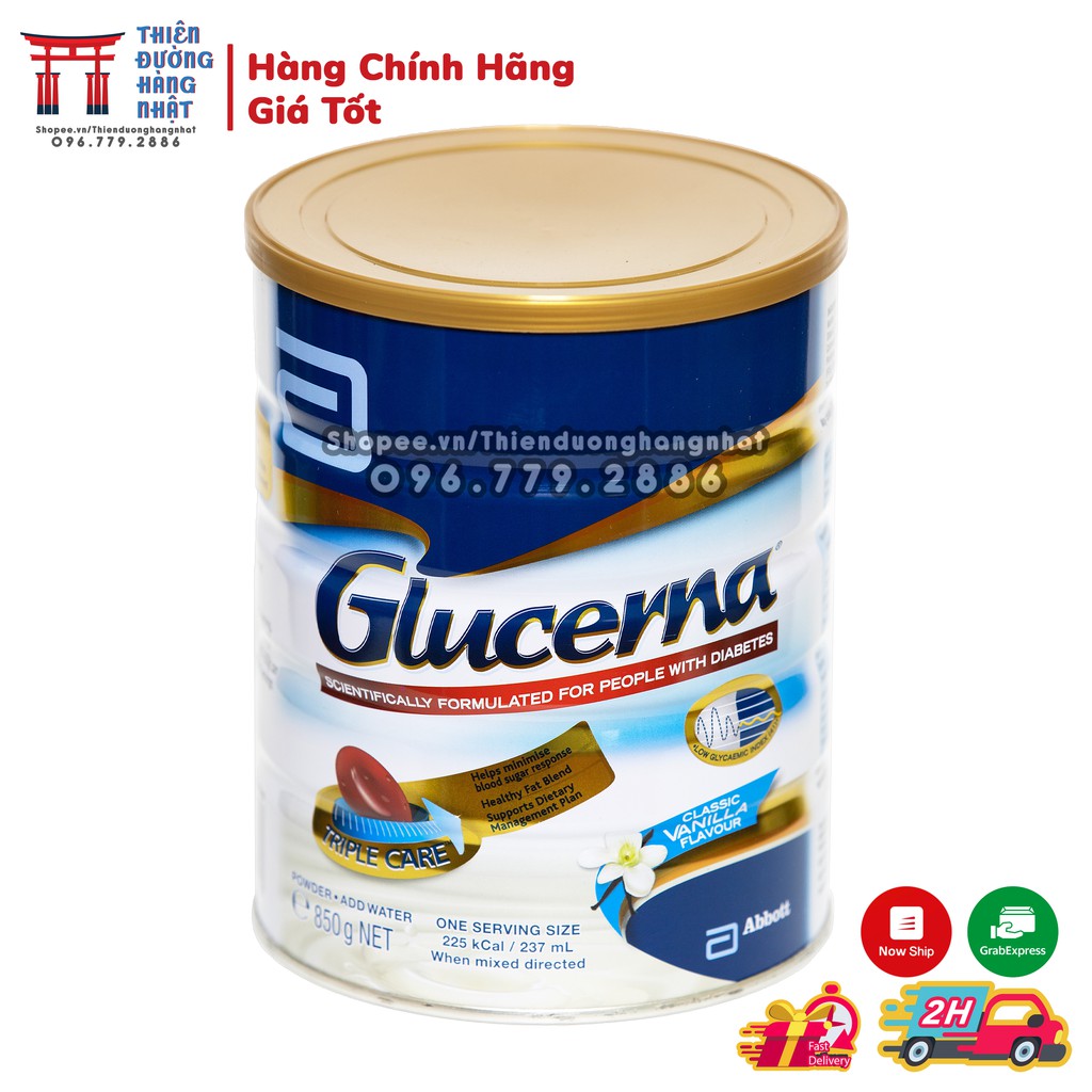 Sữa Glucerna Úc dành cho người tiểu đường 850 Gram [DATE T1/2022]