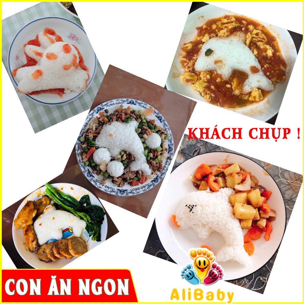 Set 4 khuôn bento cá thỏ hoa cắt hình tạo hình cho bé ăn dặm E198