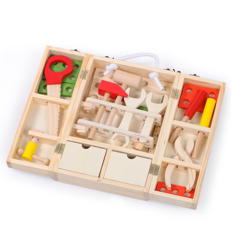 Bộ đồ chơi bằng gỗ đồ nghề sửa chữa đa chức năng