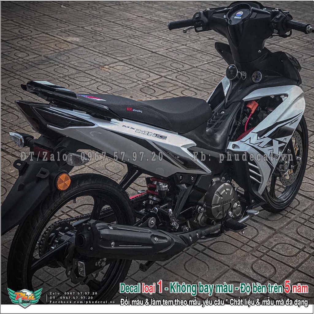 Tem rời xe Exciter 135 Mx trắng đen (A)