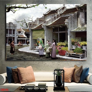 Tranh phố cổ Hà Nội, tranh trang trí nội thất phố hiện đại