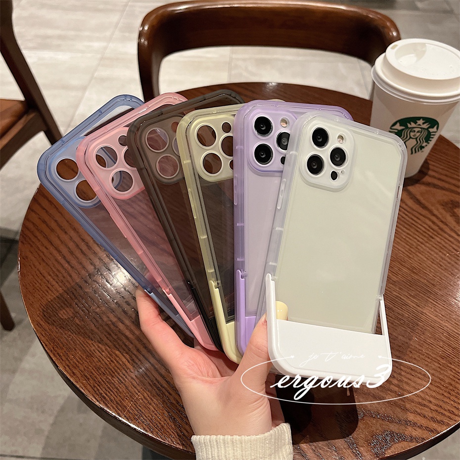 Case For iPhone 11 7 8 Plus 6 6s Plus SE 2020 Pull Camera Lens Colorful Clear Phone Anti-fall Soft Protective Cover