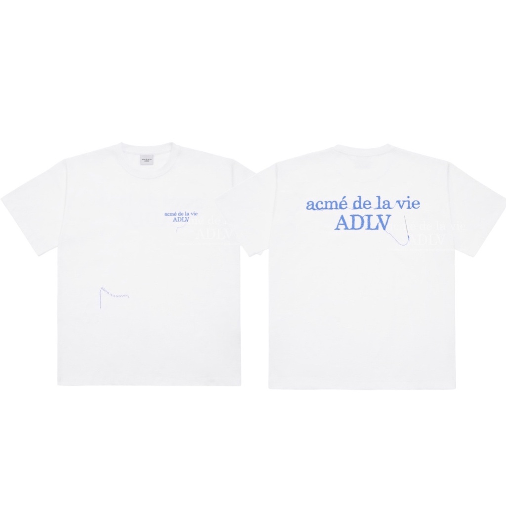 Áo thun cotton tay ngắn thêu họa tiết chữ ADLV thời trang