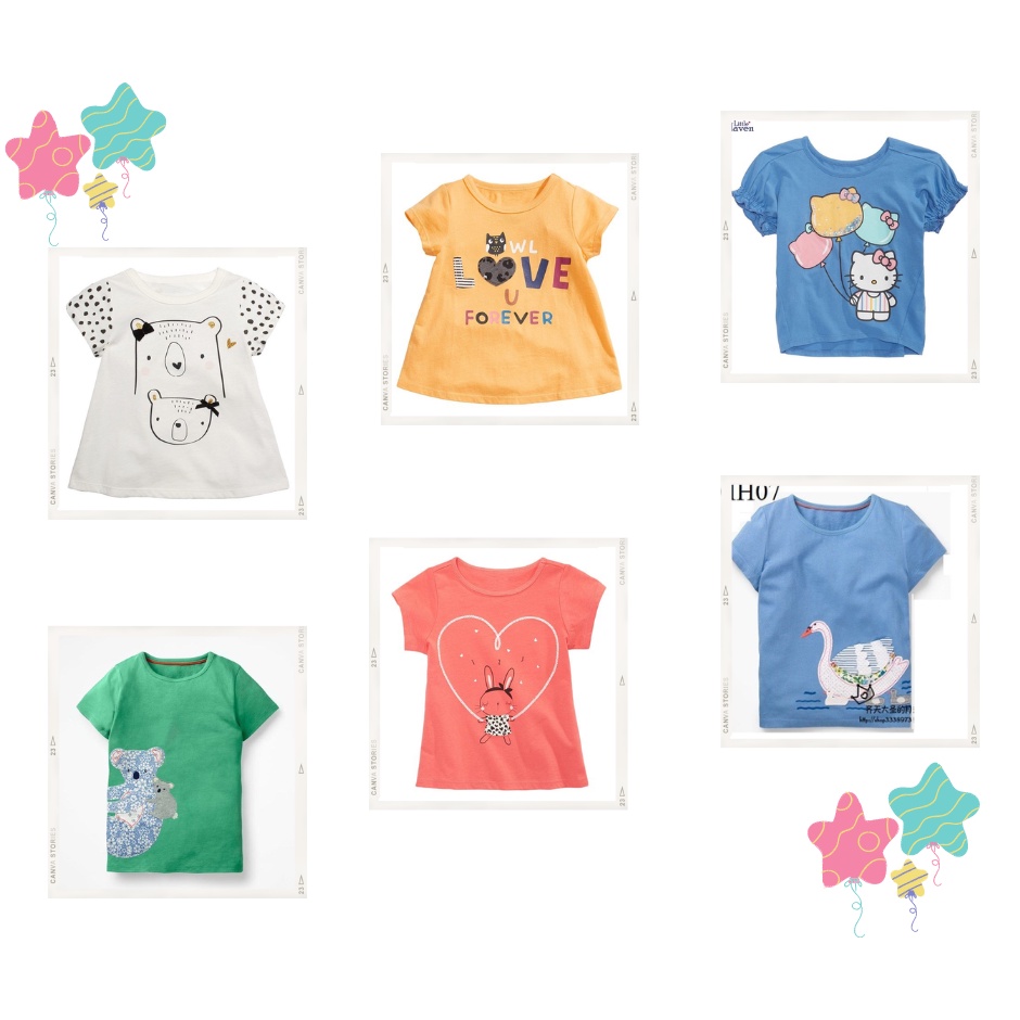 Combo 3 Áo Thun Hè Cho Bé Gái Sale Sốc (Giao Ngẫu Nhiên) - Jumping Beans Official Store