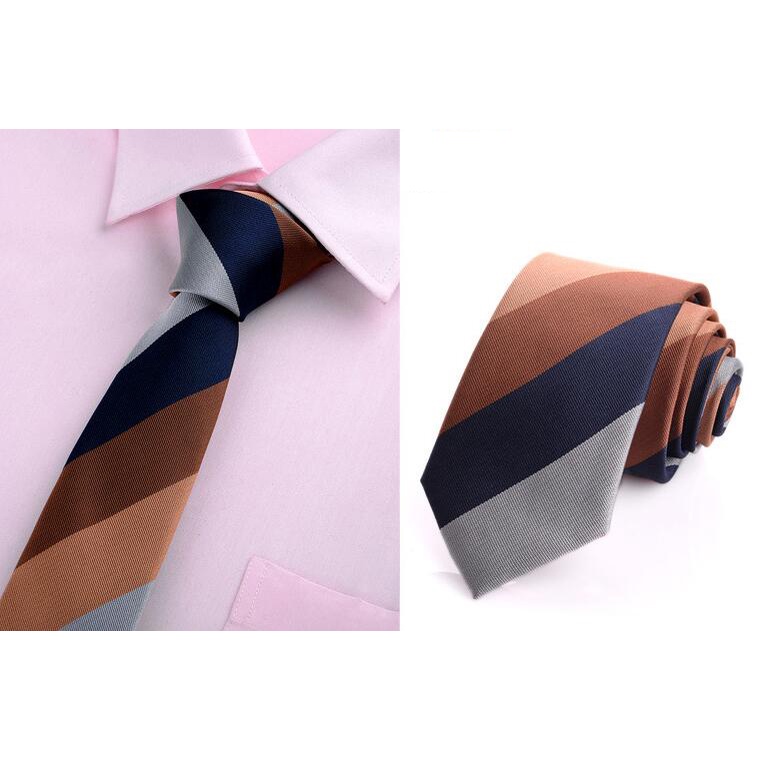 Cà Vạt Bản Nhỏ 6CM Họa Tiết Sọc / Chấm Bi Thời Trang Công Sở Cho Nam
