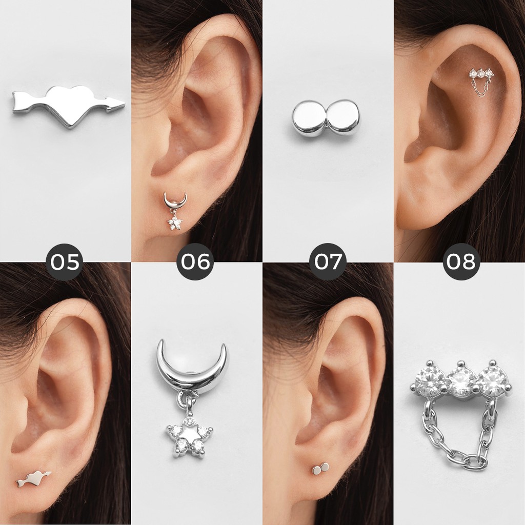 BST khuyên tai đá và hình Twinkle Stud ( giá 1 chiếc)