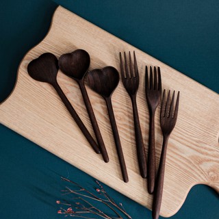 Muỗng/Nĩa gỗ óc chó - Thìa gỗ óc chó - Wooden spoon