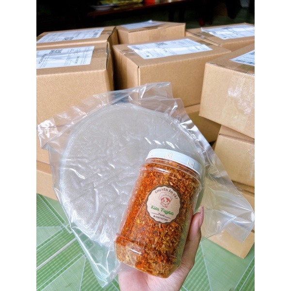 COMBO BÁNH TRÁNG PHƠI SƯƠNG MUỐI HÀNH PHI TRỘN SẴN