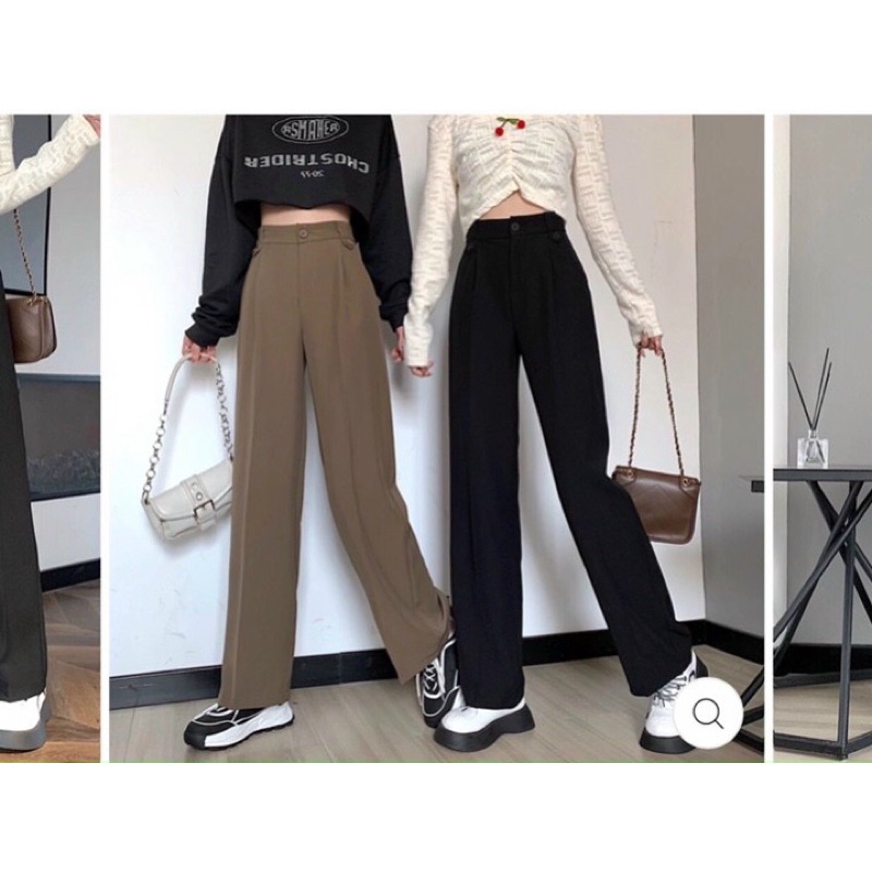 QUẦN ỐNG RỘNG LƯNG CAO KHUY TRƯỚC ( dài 100cm ) SIÊU HÁCH DÁNG