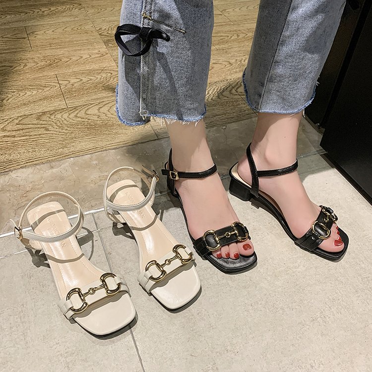 Giày Cao Gót Mũi Vuông Hở Ngón Thời Trang Cho Nữ | BigBuy360 - bigbuy360.vn