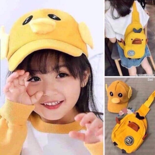 COMBO Túi, Mũ Vịt Vàng Cho Bé
