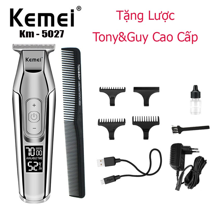 Tông Đơ Chấn Viền Cao Cấp Kemei 5027 Công Nghệ Mới Hiện Đại Nhất Sạc 1,5 Giờ Sử Dụng 210 Phút Bảo Hành 12 Tháng