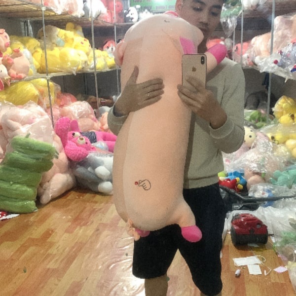 ♚Gấu Bông Heo Hồng Lim Dim Phê Cần Siêu To Khổng Lồ Cao Cấp Cute Dễ Thương Vải Miniso Co Giãn 4 Chiều Gòn