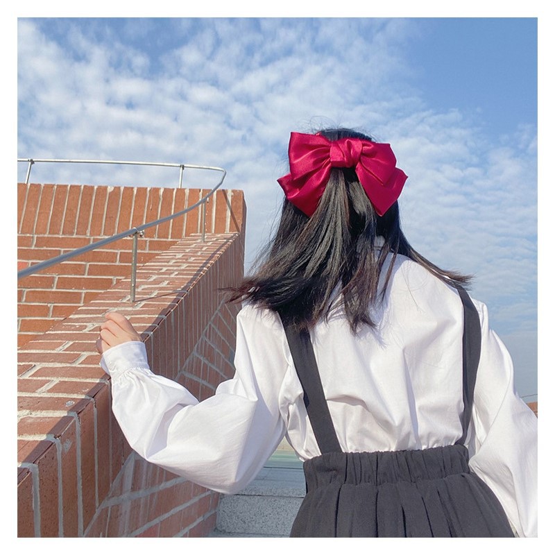 Kẹp tóc nơ vải satin phong cách Hàn Quốc dành cho nữ