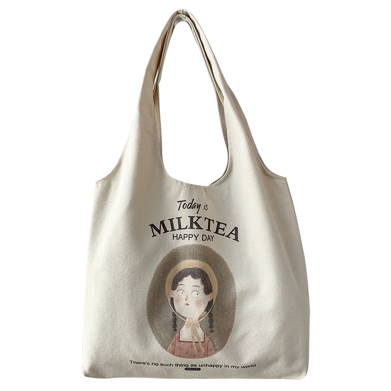 Túi Xách Đeo Vai Vải Bạt Cỡ Lớn In Hình One-Đàn Phong Cách Nhật Bản Dành Cho Nữ 2021