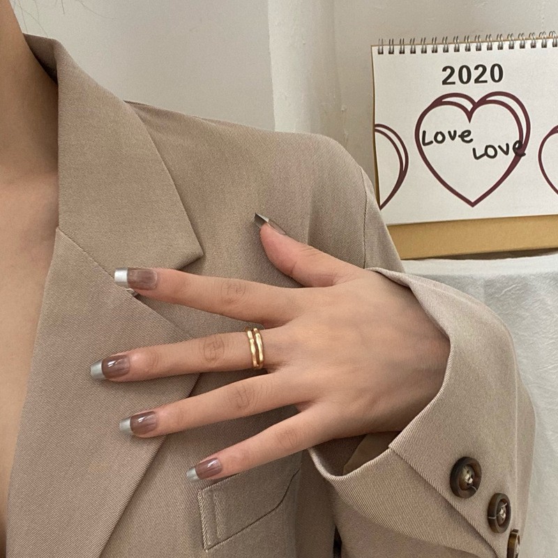 Nhẫn Hai Lớp Phong Cách Retro C58