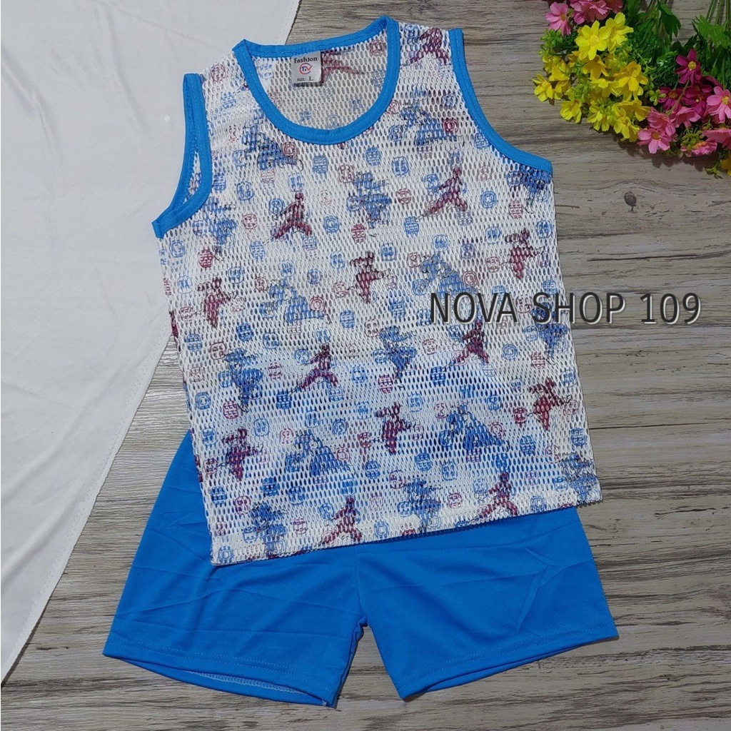 120K combo 4 Bộ đồ lưới bé trai mát mẻ, phù hợp cho bé từ 8kg đến 45kg