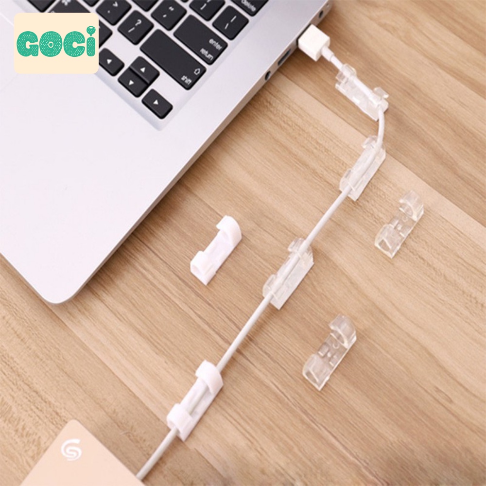 Nẹp dây điện dán tường siêu dính 3M, kẹp cố định dây cáp sạc, dây mạng chắc chắn