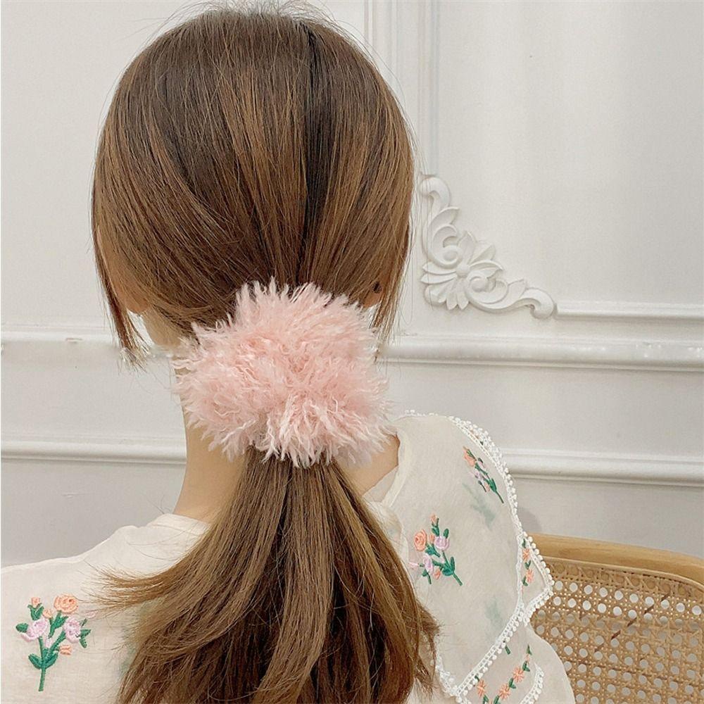 Dây Cột Tóc Lông Nhung Co Giãn Ngọt Ngào Thời Trang Mùa Đông Cho Nữ WMES15H Giá Đỡ