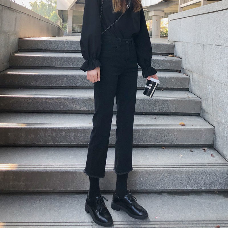 Quần Jeans Nữ Lưng Cao Ống Đứng Thời Trang Hàn | BigBuy360 - bigbuy360.vn