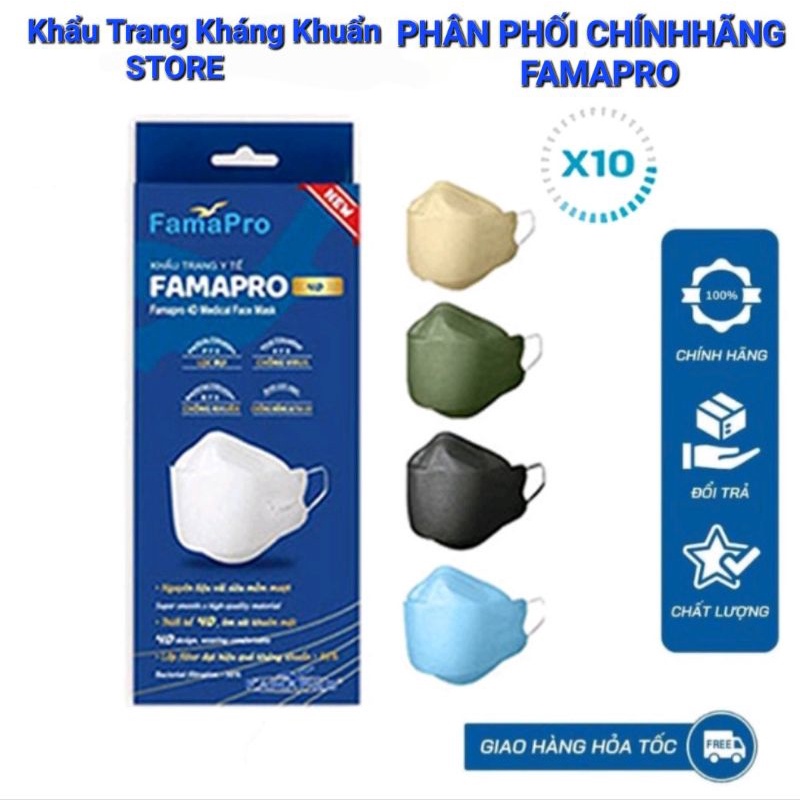 , Khẩu trang Con Cá, KF94 trắng, màu...dạng hộp, size lớn [Hộp 10 Cái]