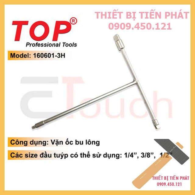 Cần Tuýp Chữ T, Cần Siết Chữ T 3 Đầu Gồm 1/4" - 3/8" - 1/2" Chính Hãng TOP - 160601-3H