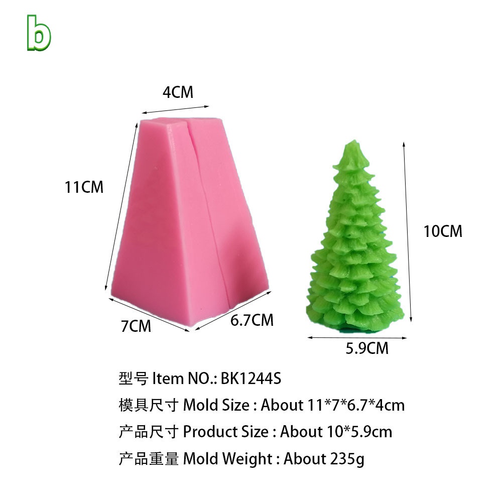 Khuôn làm nến bằng silicon hình cây thông trang trí Giáng sinh