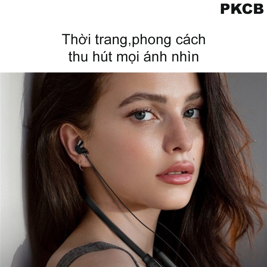 Tai Nghe Bluetooth Wireless PKCB07 Thể Thao Âm Thanh Chân Thực Sống Động Cao Cấp ĐEN Chính Hãng