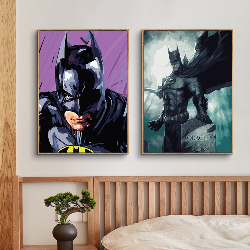 Bộ Tranh Sơn Dầu Thủ Công Hình Batman Justice League Xzbx01