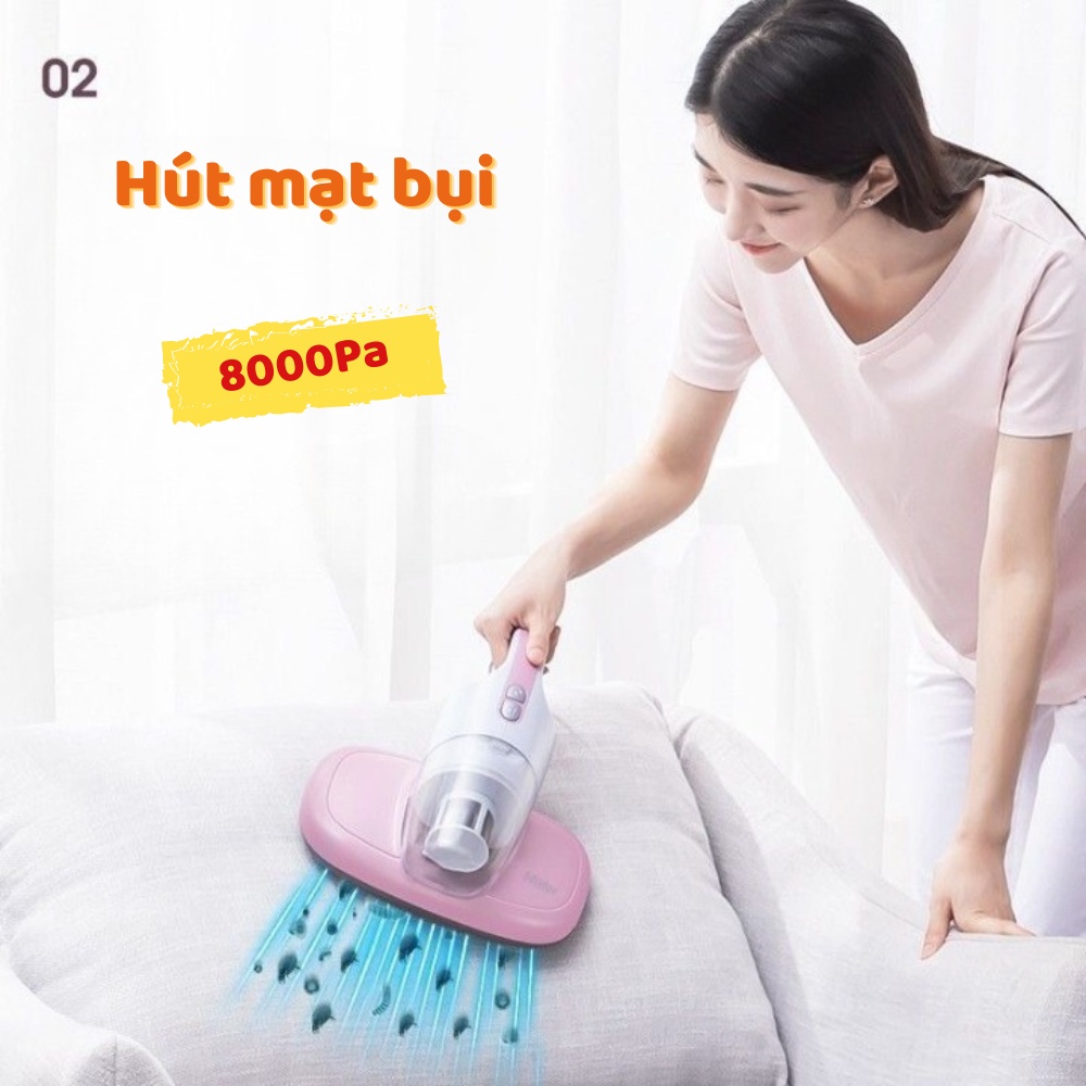 Máy hút bụi Haier hút bụi, vi khuẩn giường nệm SIÊU SẠCH 98% cầm tay diệt khuẩn bằng tia UV an toàn