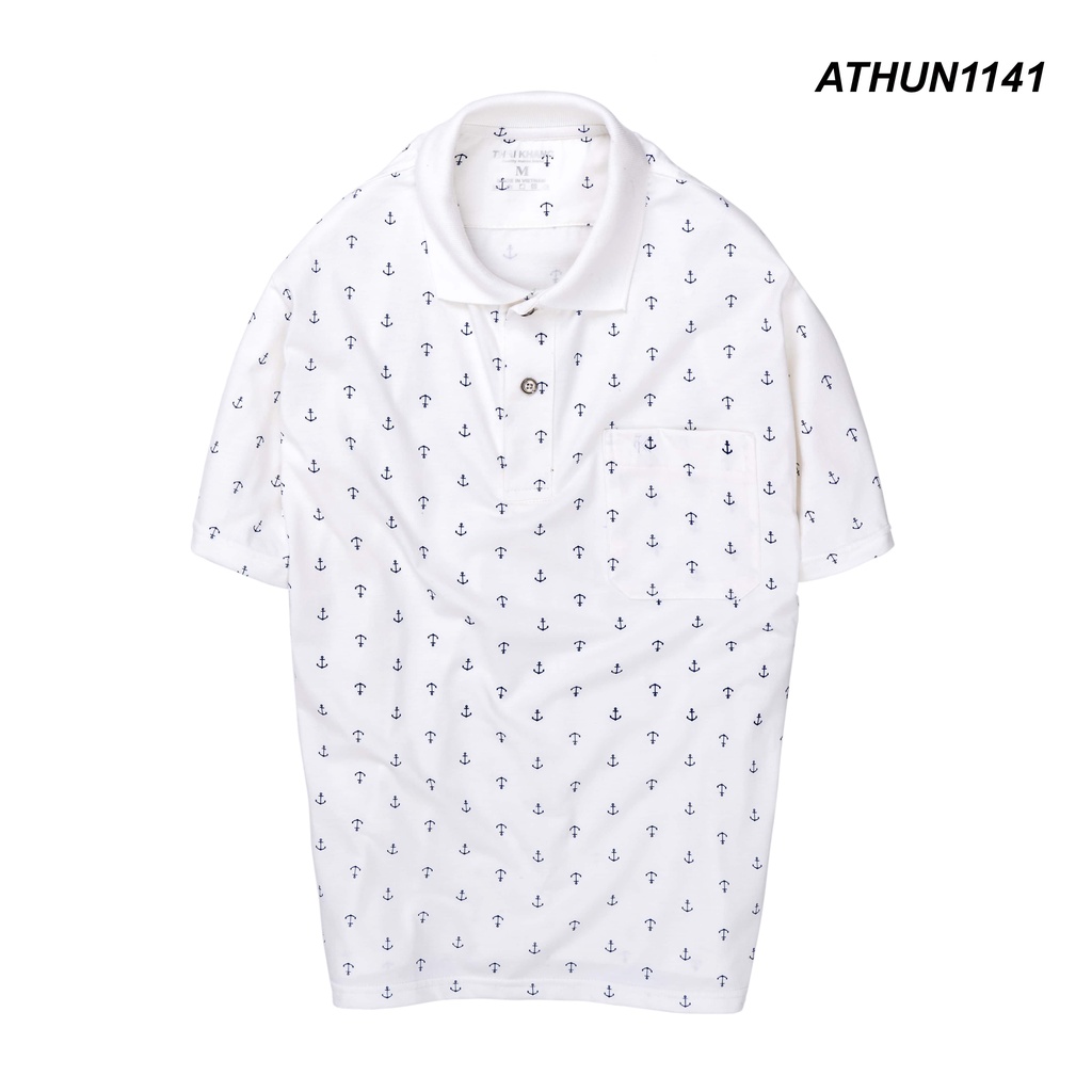 Áo polo nam trung niên chất vải cotton mềm mát in hoạt tiết đẹp loại áo thun cho người lớn tuổi ATHUN114