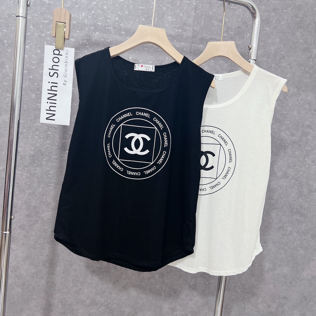 Áo thun giấy sát nách dáng vừa mặc mát, Áo kiểu thun mỏng in chữ AT043 - NhiNhi Shop