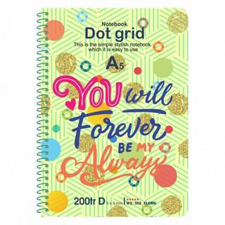 Sổ lò xo đơn KLONG A5 Dot Grid ruột chấm 70/76; MS: 968