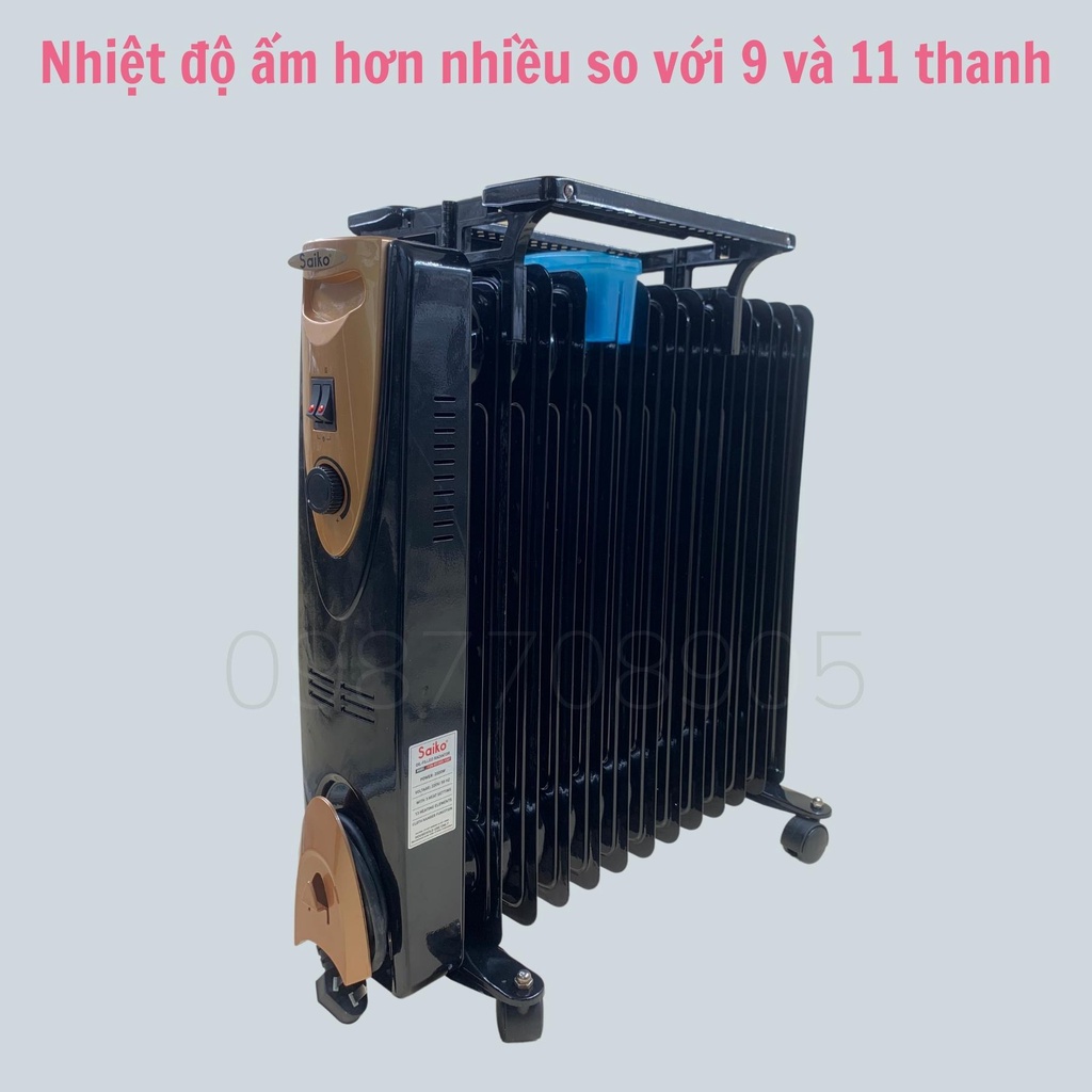 [Mã ELHA22 giảm 5% đơn 300K] Máy Sưởi Dầu 13 Thanh Saiko CDN-RY2000-13AT (Có Giá Phơi Đồ) - Bảo Hành 18 Tháng Toàn Quốc