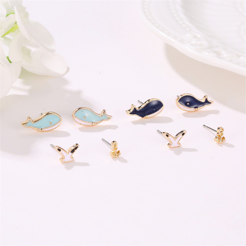 WHALE Set Cute Whale Earrings And Lovely Earrings For Women