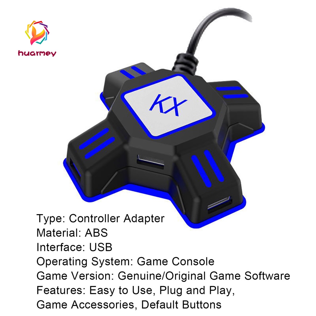 ♗HU KX USB Game Controller Converter Keyboard Mouse Adapter for Switch/Xbox/PS4/PS3