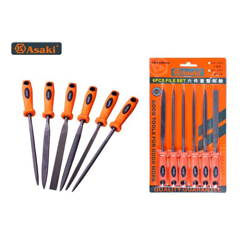 3x140mm bộ giũa mini 6 chi tiết asaki ak-3898
