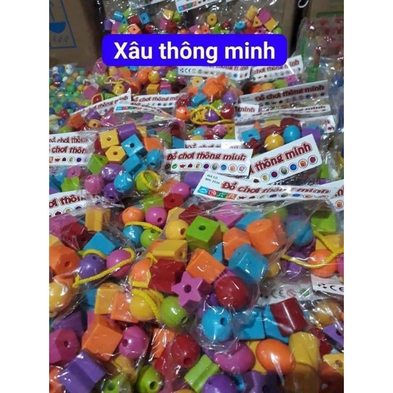 [Hàng Việt Nam] Đồ Chơi Luồn Dây Xâu Hạt Nhựa Thông Minh Rèn Luyện Vận Động Tinh Cho Bé