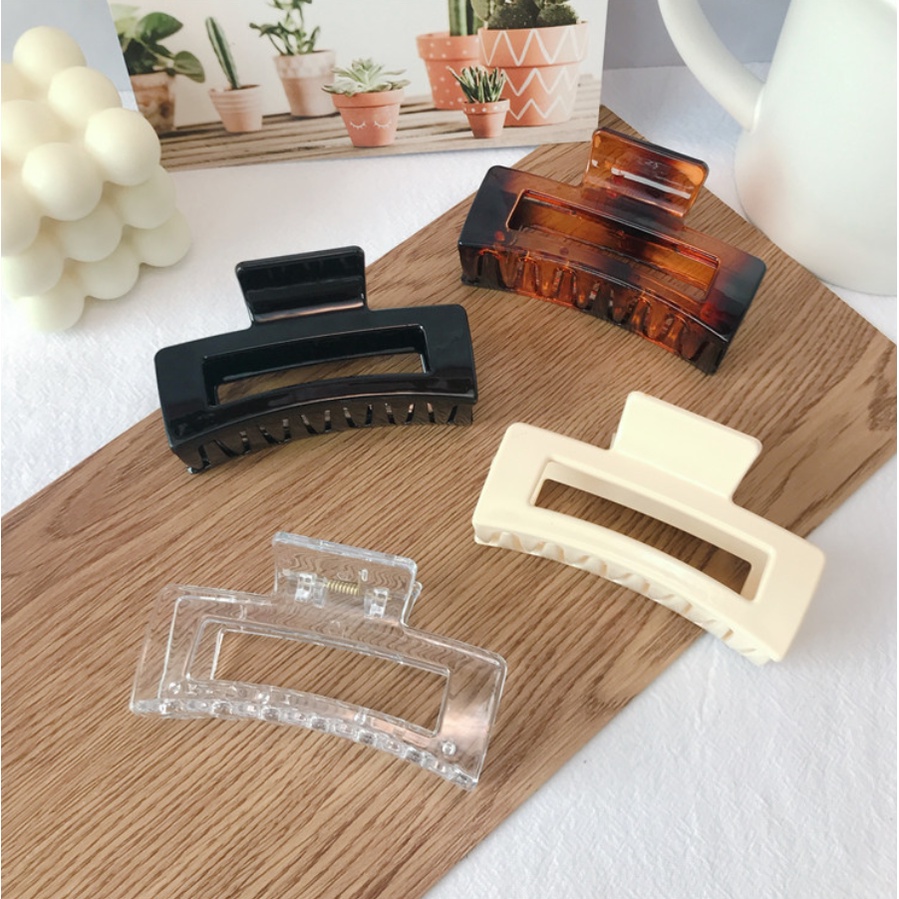 Kẹp tóc càng cua, kẹp càng cua loại to màu trong suốt pastel phong cách Hàn Quốc LEVAN PKTT.13