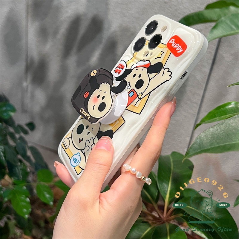 Ốp Điện Thoại IMD Viền Gợn Sóng Hình Chú Cún/Máy Ảnh Cho Iphone 13 12 11 Pro Max Xs Max Xr X