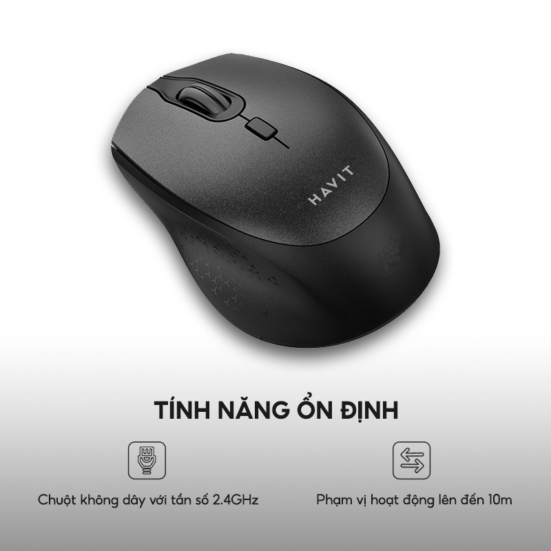 【Giao hàng nhanh】Chuột Không Dây HAVIT MS56GT 3 Chế Độ DPI, Tích Hợp 4 Nút Điều Chỉnh - Chính Hãng BH 12 Tháng