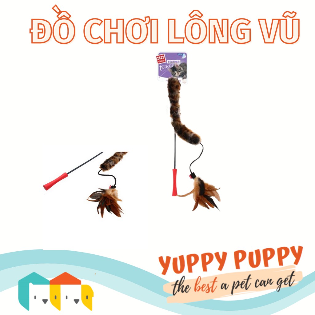 Gigwi Cần câu lông vũ đuôi dài cho mèo