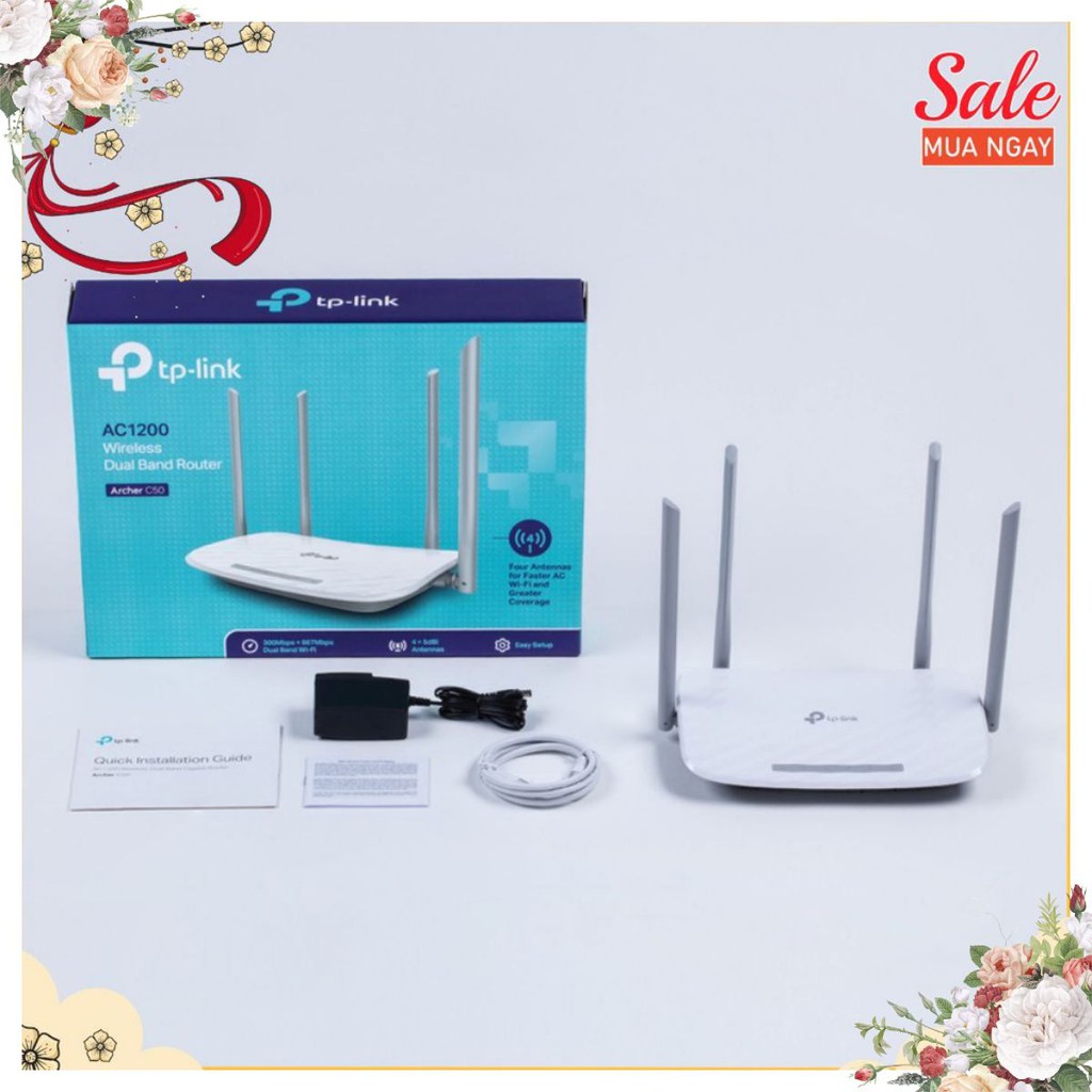 [SIÊU RẺ]TP-Link AC 1200Mbps Bộ phát wifi không dây (Thiết bị mạng) - Archer C50 - Hàng Chính Hãng