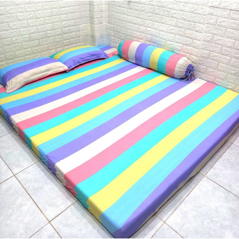 BỘ DRAP THUN HÀN QUỐC PASTEL 4 MÓN [ 1 GA TRẢI GIƯỜNG, 2 VỎ GỐI NẰM, 1 VỎ GỐI ÔM ] | BigBuy360 - bigbuy360.vn