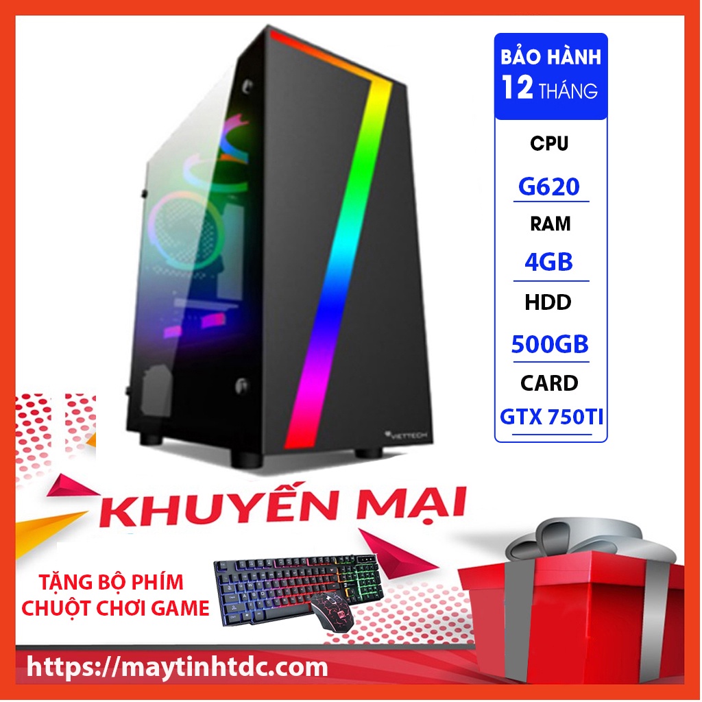 MAX PC GAMING X7 CPU G620 Ram 4GB HDD 500GB GTX 750TI Chơi PUBG,LOL,CF,Fifa4,Đế chế Tặng Bộ Phím Chuột Game