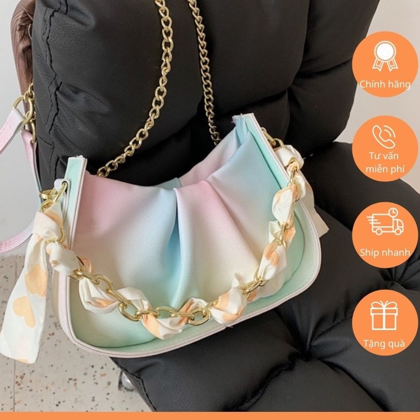 Túi đeo chéoLinh StoreTúi  kẹp nách đeo vai da pu cao cấp phối nhiều màu phong cách hàn quốc
