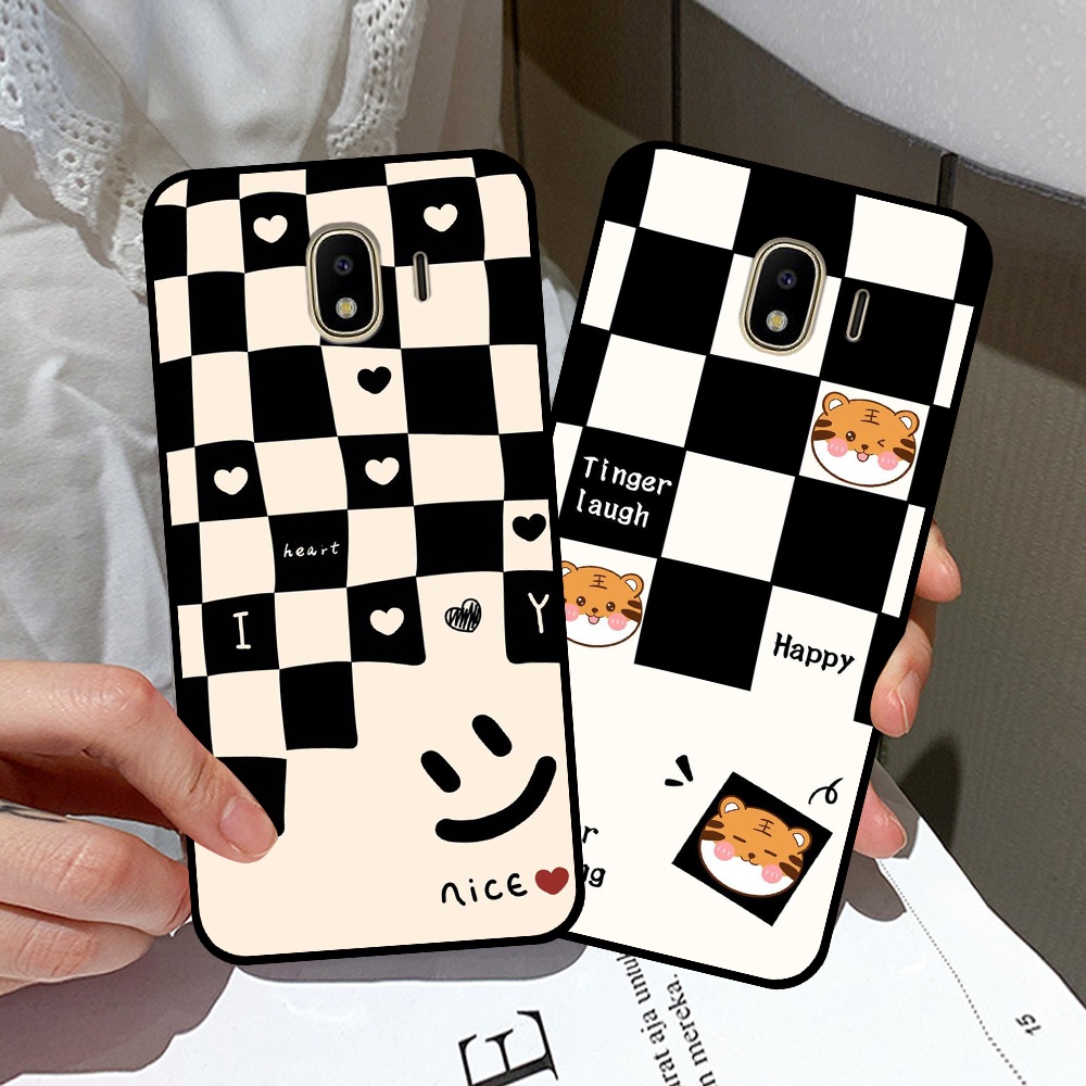 Ốp lưng Samsung J2 Pro / J2 Core / J4 in hình sọc caro, họa tiết đen trắng dễ thương
