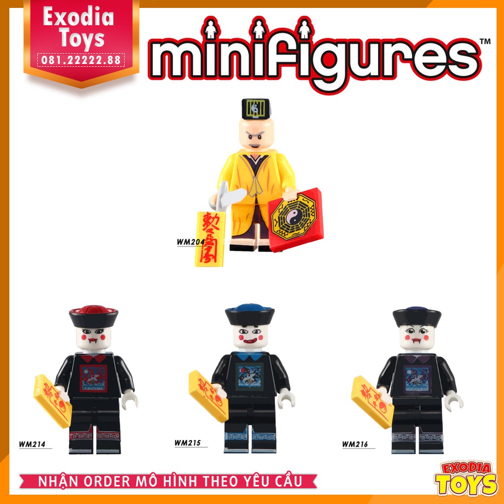 Bộ 4 minifigure nhân vật Thầy Pháp và Cương Thi