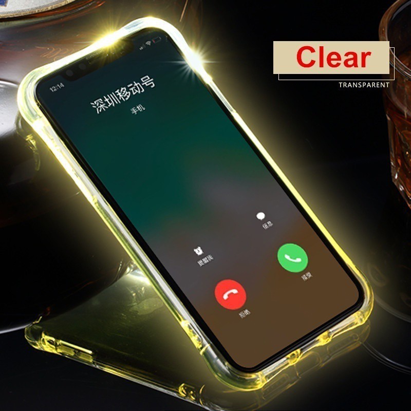 Cuộc gọi đến Đèn flash LED Ốp lưng TPU cho iphone 6 6s 6plus 6splus 7 8 7plus 8plusX XS XR XS Max